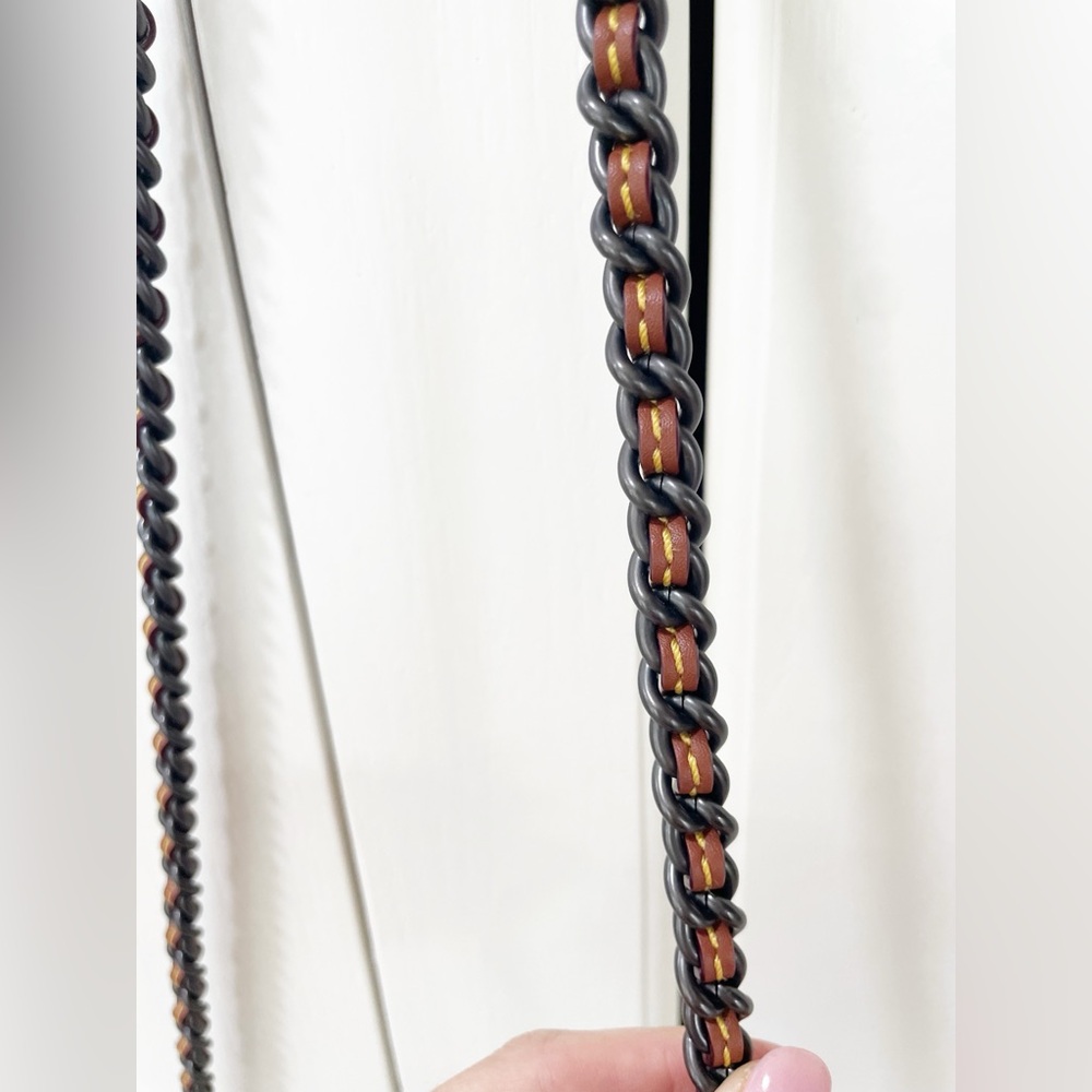 Coach Dinky With Rivets And Snakeskin Detail White Tan Crossbody B1880-30455 - Picture 12 of 16